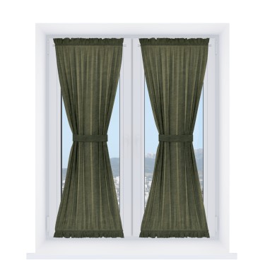 Штора песочные часы «Кортин» софт однотонный зелёный