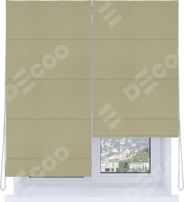 Римская штора «Кортин», система «Комфорт», блэкаут однотонный милано капучино