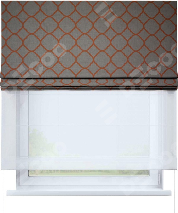 Римская штора «Кортин» день-ночь, ткань «Новая Франция»