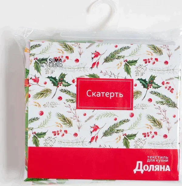 Скатерть Доляна «Праздничный узор» 145х260 см, 100% п/э