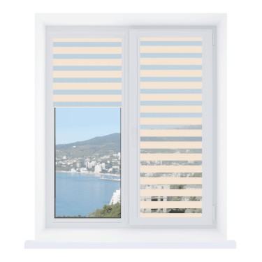 Рулонная штора День-ночь Уни 2 Basic бежевый, размеры от 20 до 120 см