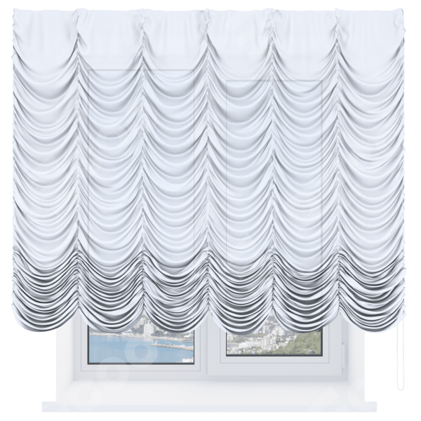 Французская штора «Кортин», лён белоснежный