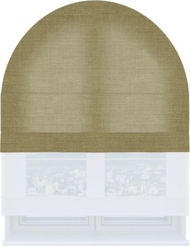 Римская штора «Кортин» день-ночь для арочного проёма, из ткани лён коричневый