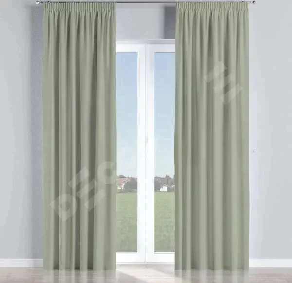 Комплект штор на тесьме «Карандаш», вельвет светло-серый