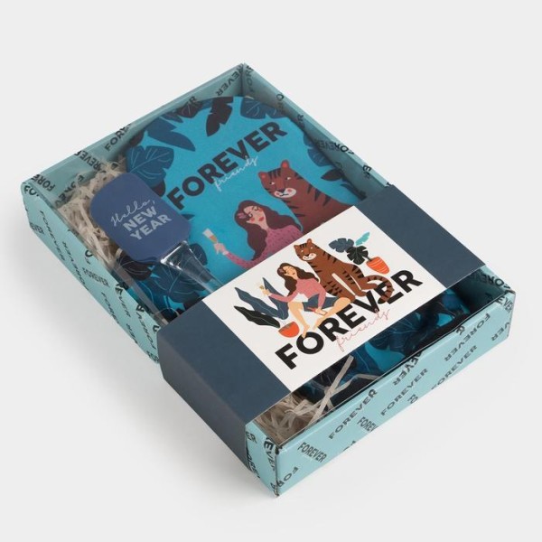 Новогодний набор подарочный Forever варежка-прихватка, лопатка силикон