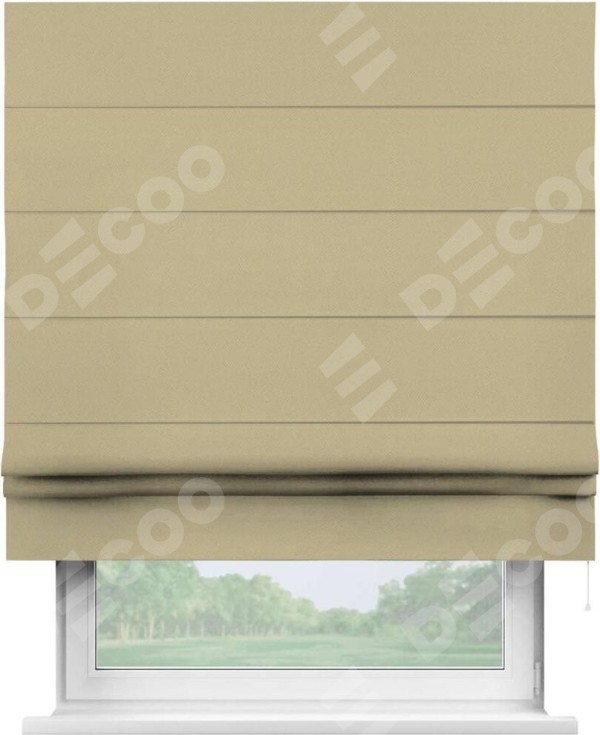 Римская штора «Кортин» для проема, ткань блэкаут однотонный, кофейный