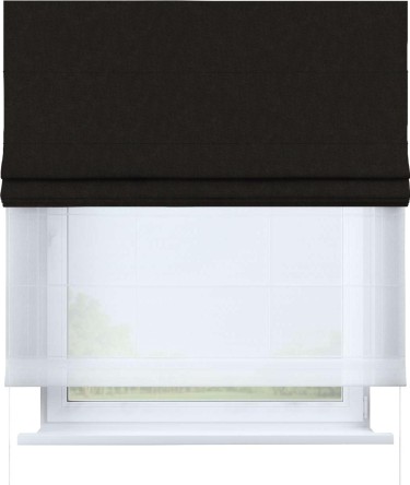 Римская штора «Кортин», канвас тёмно-коричневый, день-ночь