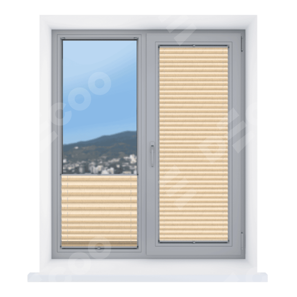 Штора плиссе ткань Краш FR абрикосовый