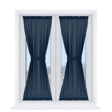 Штора песочные часы «Кортин» блэкаут однотонный синий