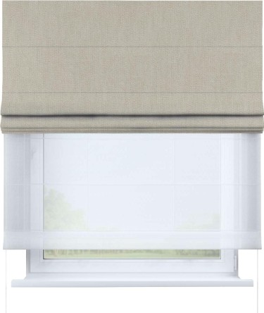 Римская штора «Кортин» день-ночь, ткань cotton блэкаут светло-бежевый