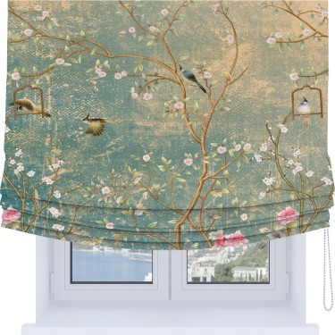 Римская штора Soft с мягкими складками, «Цветущий сад»