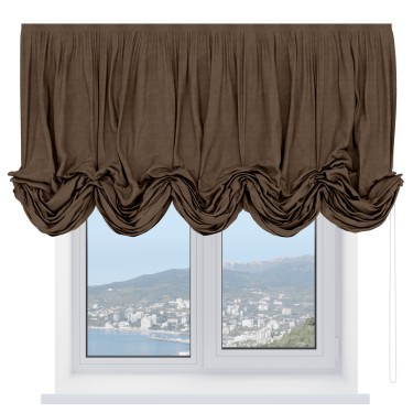 Австрийская штора «Кортин», ткань софт однотонный бронзовый