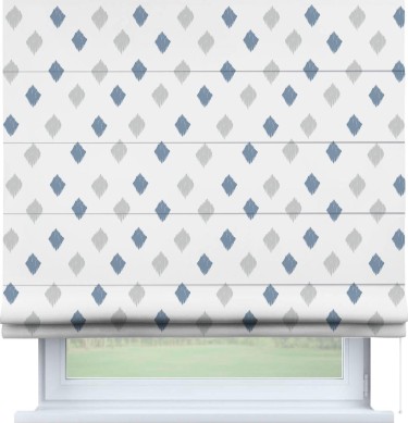 Римская штора «Кортин» для проема «Икат ромбики»