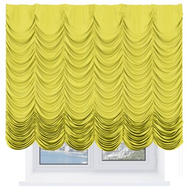 Французская штора «Кортин», вельвет светло-желтый