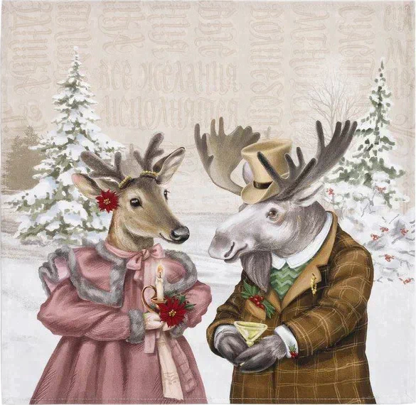 Набор столовый "Winter holidays" скат.150х110см +/-3см с ГМВО, салф.40х40см-4 шт, хл100%