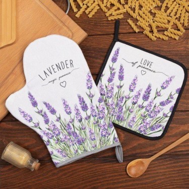 Набор Кухонный «Lavender», варежка-прихватка 20х28см, прихватка 19х19см, 100% хл